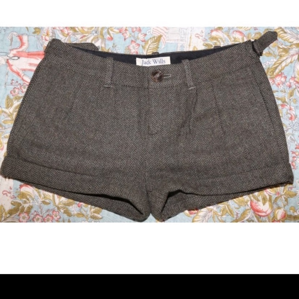 Jack Wills Wool Tweed herringbone Shorts Size 4